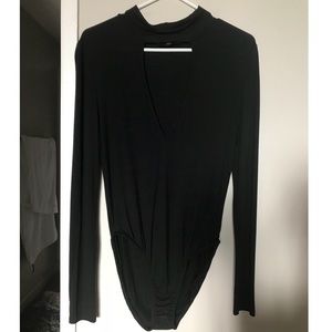 Misguided Black One-Piece Key Hole Bodysuit